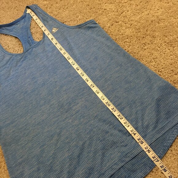 Adidas Blue Striped Racerback Tank Top - Picture 14 of 14